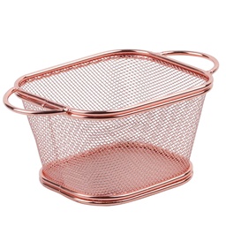 [STL0039] ตะกร้าสเตนเลสีทองแดง 2 หู 13x11x7.5 ซม.