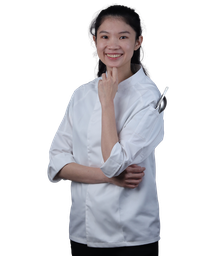 [CLH0100] ชุดเชฟแขนยาวสีขาวซ่อนรังดุม XL