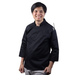 [CLH0120] ชุดเชฟแขนยาวสีดำซ่อนรังดุม 3XL