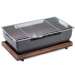 [ALU0068] เตาฮิดะสีดำล้วน 38x25 ซม.