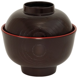 [MLM0303] ชุดชามดงสีแดงบุริพร้อมฝาลายไม้ 5.25 นิ้ว